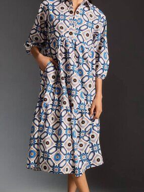 NWT The Bettina Tiered Shirt Dress by Maeve